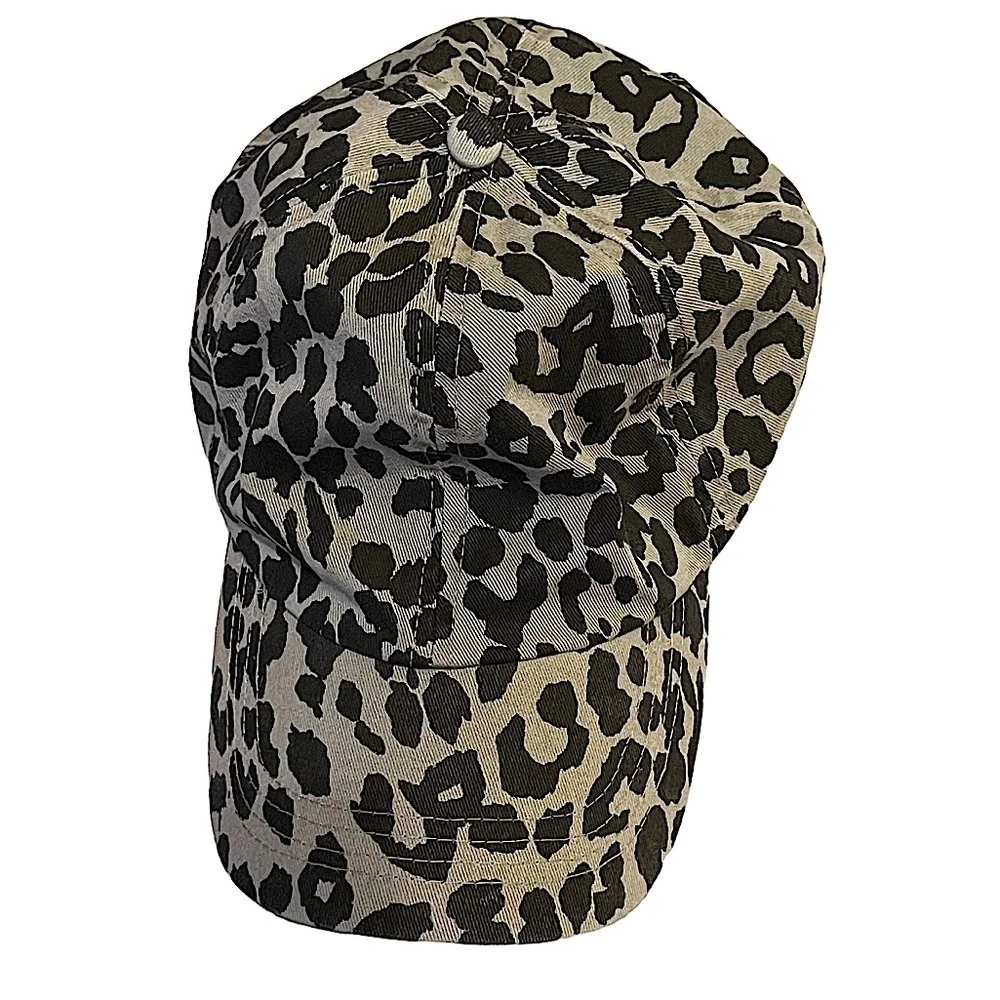 David and Young Animal Print Adjustable Baseball Cap Hat Black & Gray